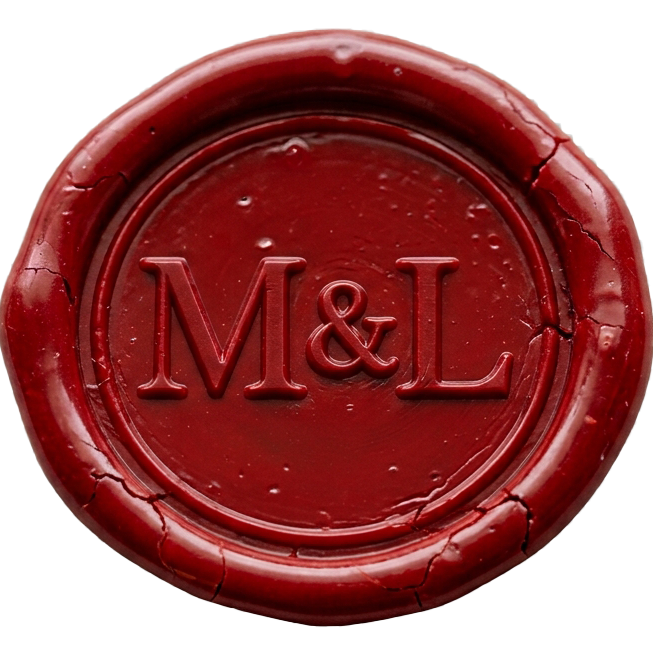 M and L wedding monogram
